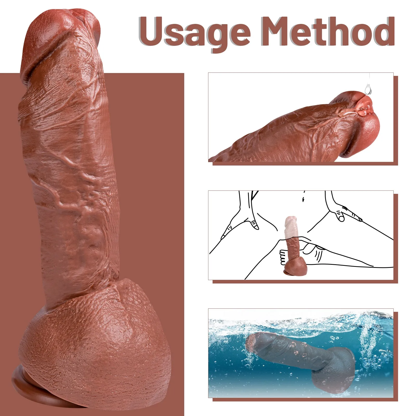 10 Inch Realistic Thick Dildo with Discreet Packaging