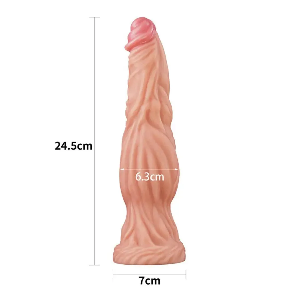 10.5-inch Lovetoy Flesh Pink Silicone Dildo with Suction Cup