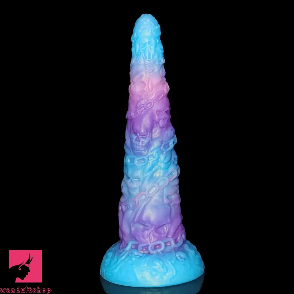 15.35in Iron Chain Long Thick Silicone Skull Giant Monster Cock Dildo
