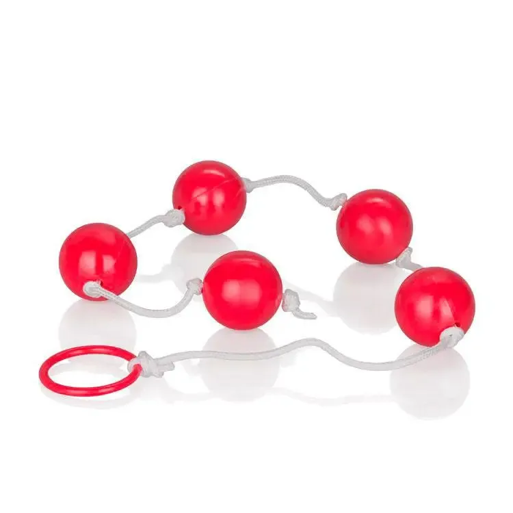 16-inch Colt Red Large Anal Beads with Easy-retrieve Ring