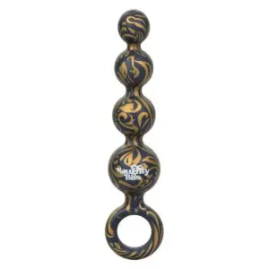 5-inch Colt Silicone Black Anal Beads with Finger Loop