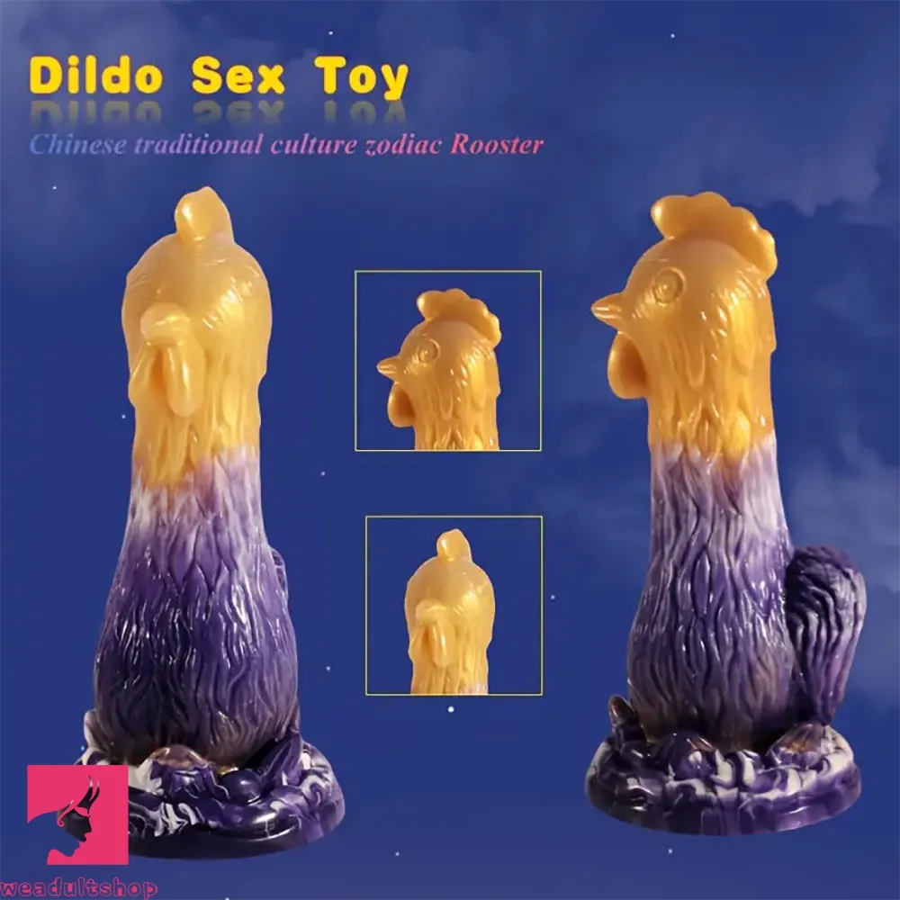 7.87in Exotic Thick Rooster Chicken Silicone Dildo Penis Couple Gift Sex Toy