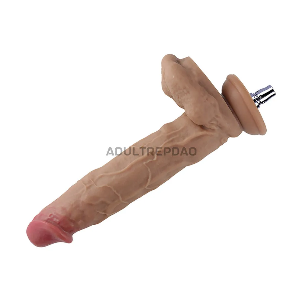 9.65-inch Dual Density Silicone Realistic Bulging Veins Textured Dildo for Lustti Sex Machines