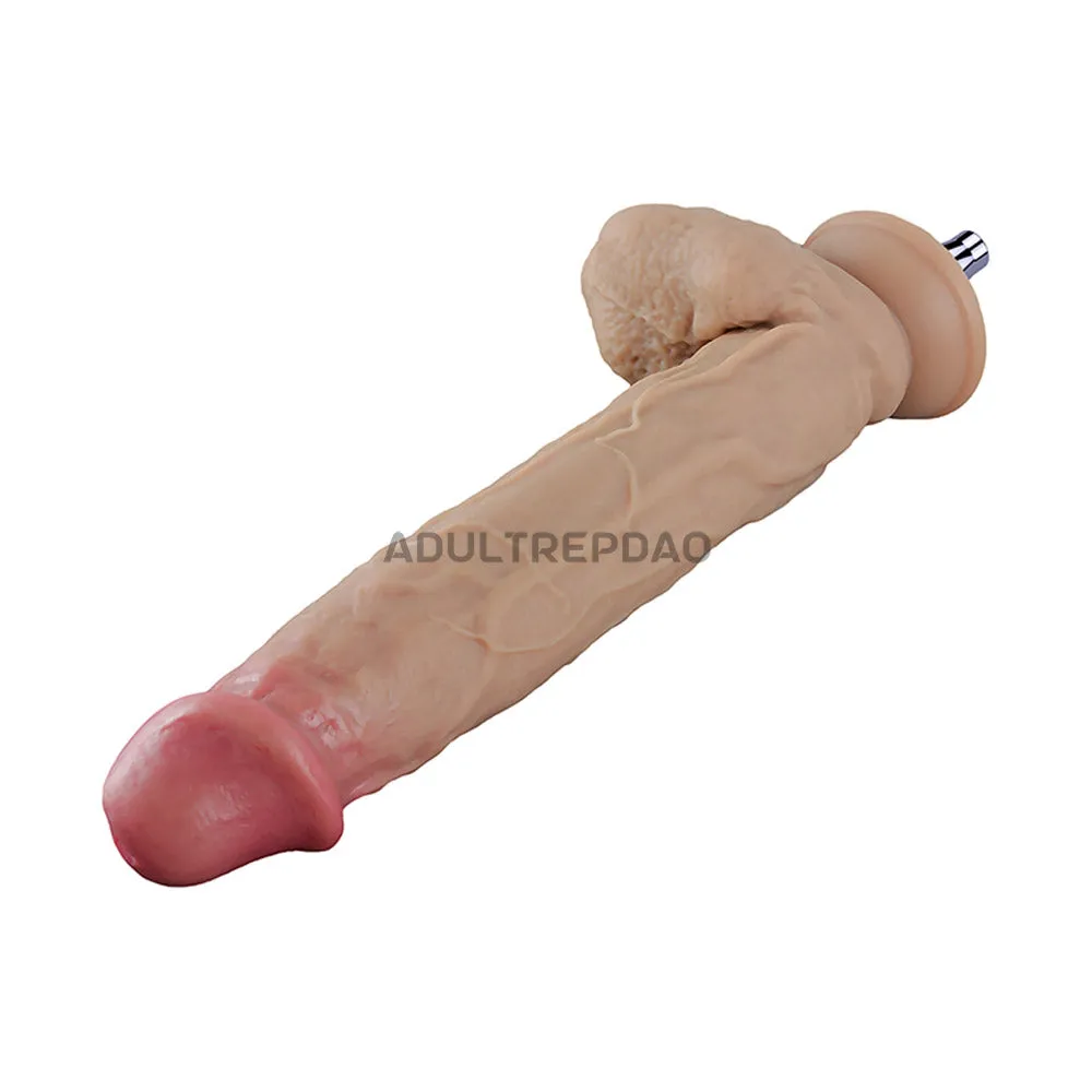 9.65-inch Dual Density Silicone Realistic Bulging Veins Textured Dildo for Lustti Sex Machines