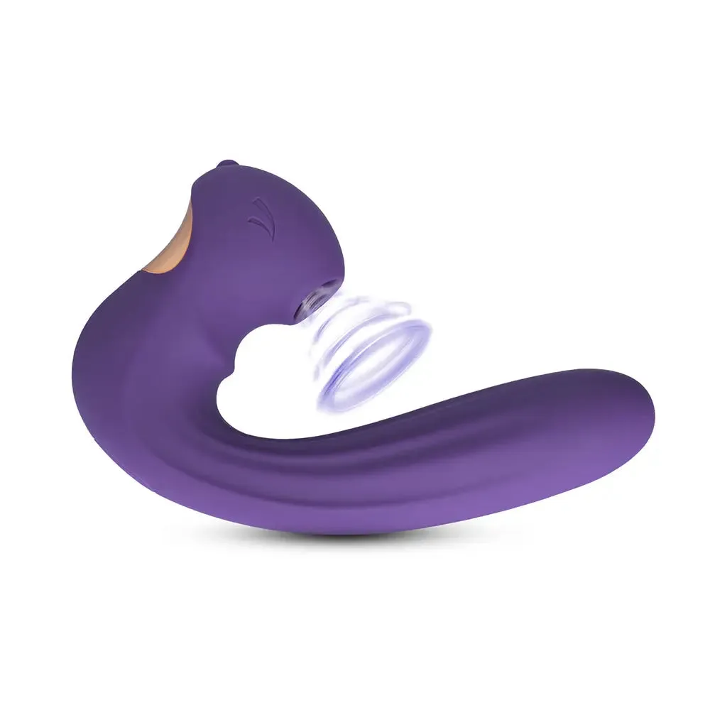 9.8-inch Silicone Purple Rechargeable Clitoral Sucking Vibrator