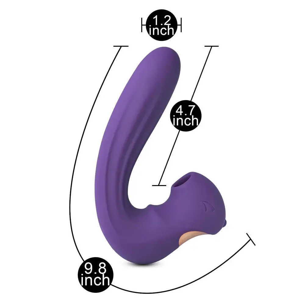 9.8-inch Silicone Purple Rechargeable Clitoral Sucking Vibrator