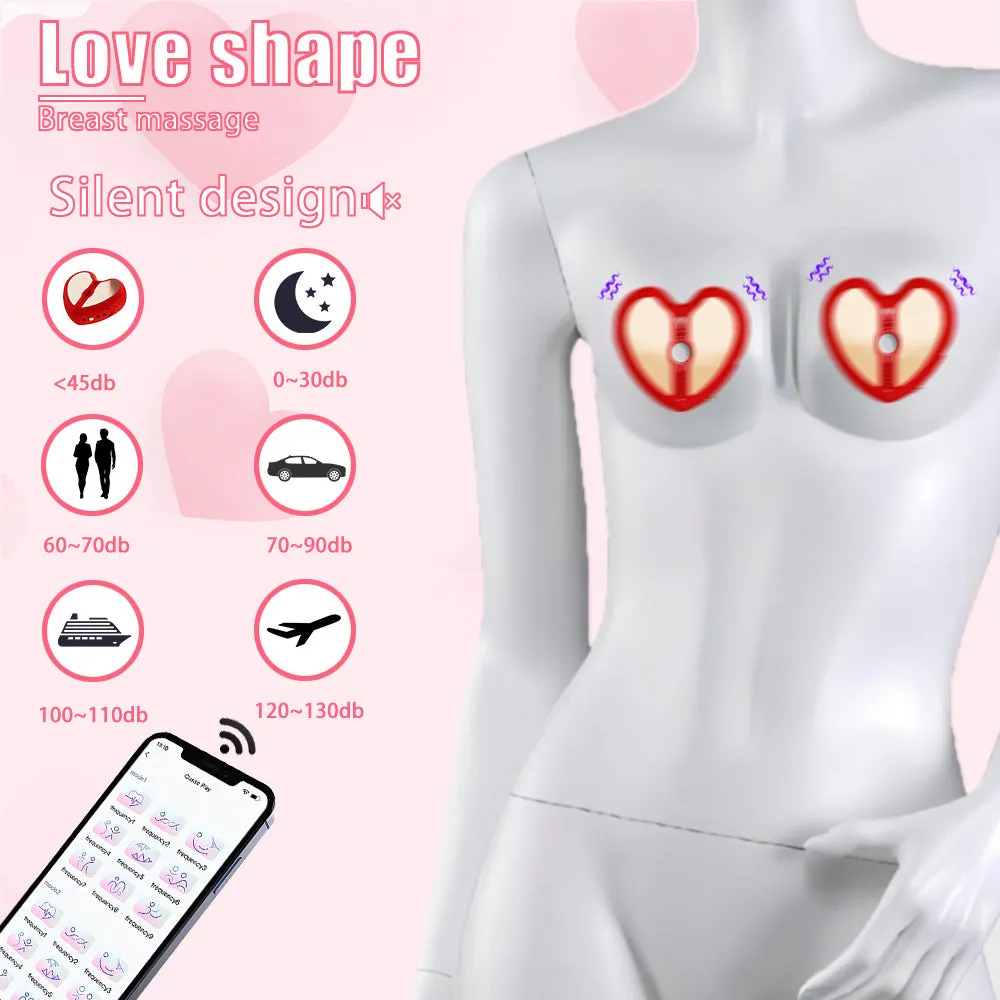 App Remote 9 Mode Control Breast Stimulator Nipple Clamp Vibrator