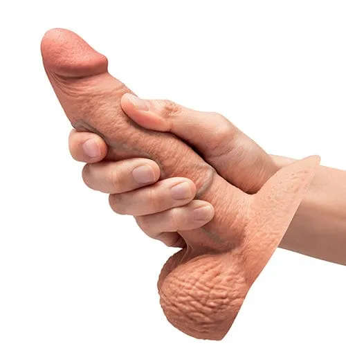 B Vibe - Slipskin 6 Girthy Realistic Dildo (Mocha)