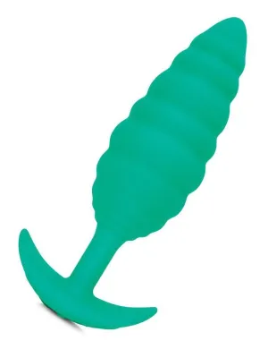 b-Vibe Texture Butt Plug Twist. Green. Large