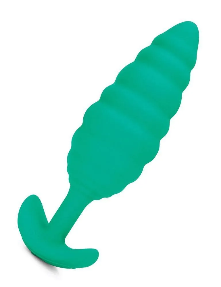 b-Vibe Texture Butt Plug Twist. Green. Large