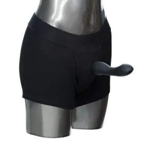 Black Boxer Packer Brief Harness with Reinforced O-ring. M-l