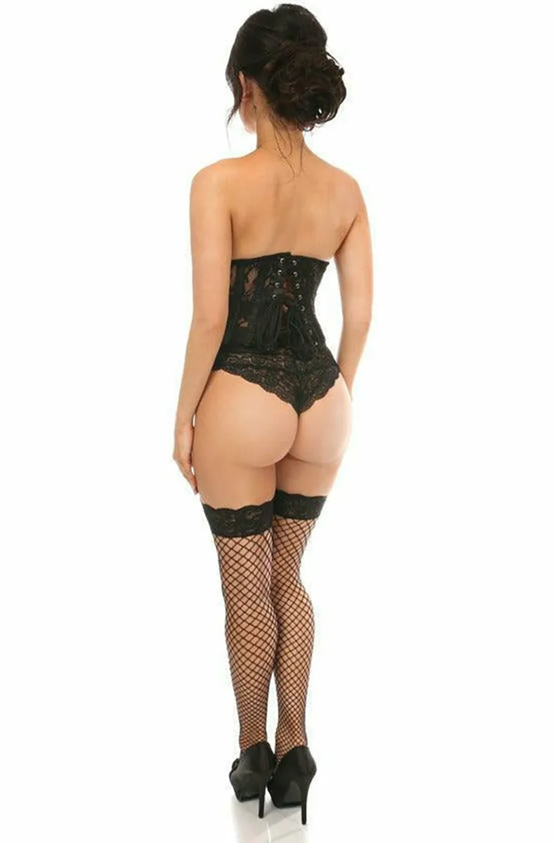 Black Sheer Lace Waist Cincher Corset