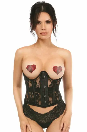 Black Sheer Lace Waist Cincher Corset