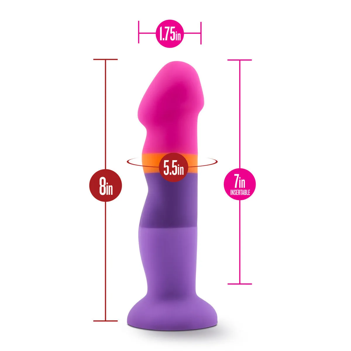 Blush Avant D3 Artisan 8-Inch Curved G-Spot Dildo with Suction Cup Base