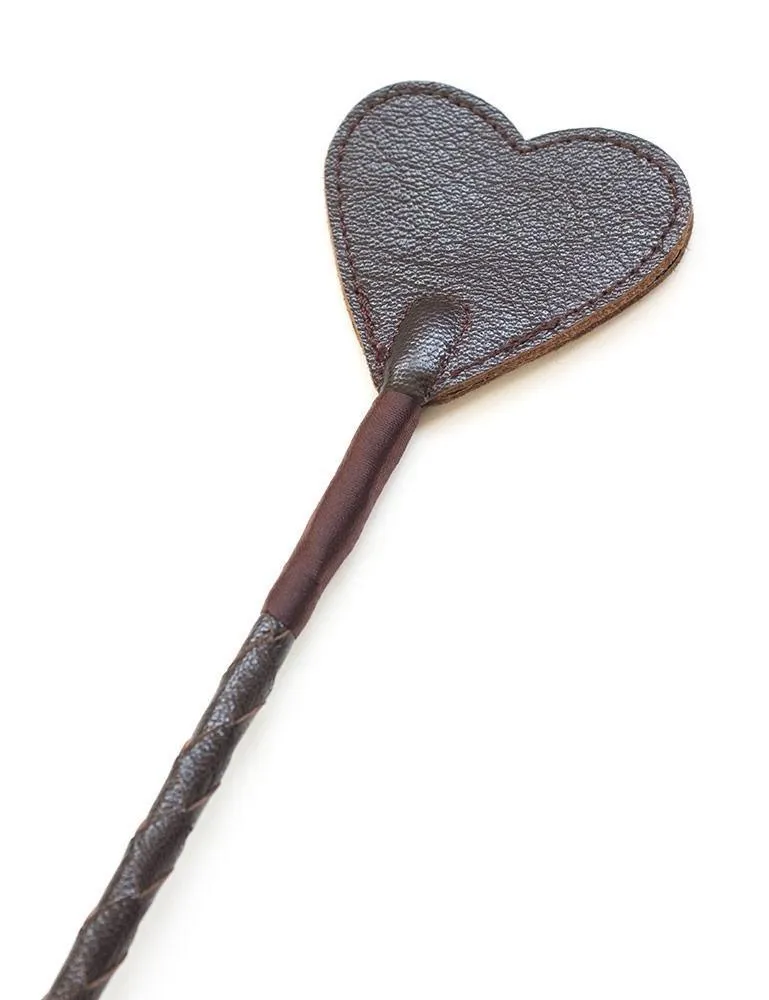 Brown Leather Heart Crop. 23.5