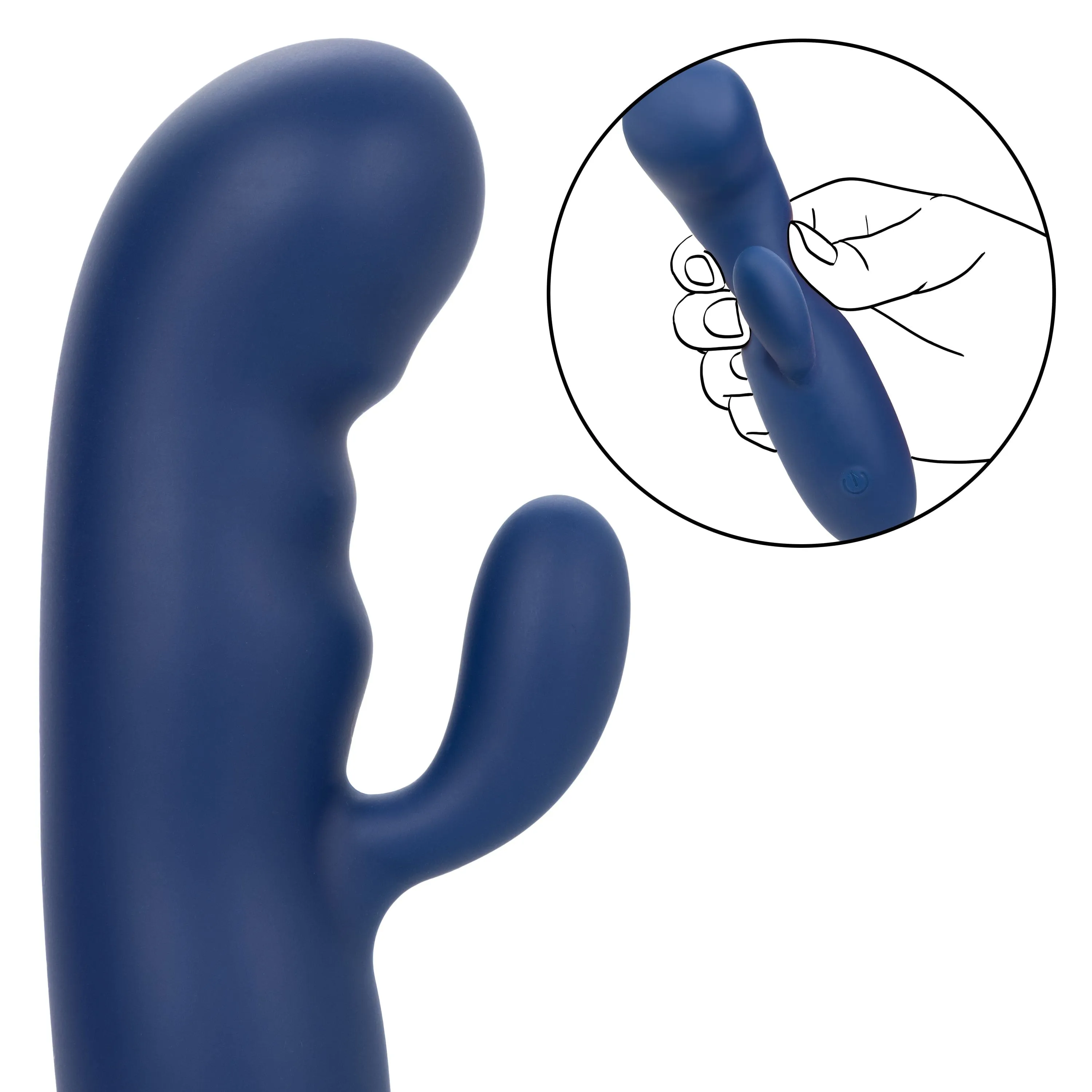 California Exotics - Cashmere Silk Duo Rabbit Vibrator (Blue)