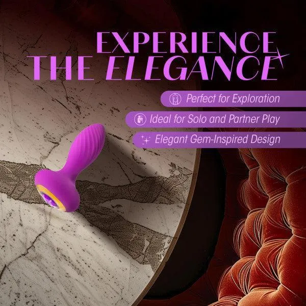 Charm Vibrating Textured Silicone Butt Plug in Amethyst