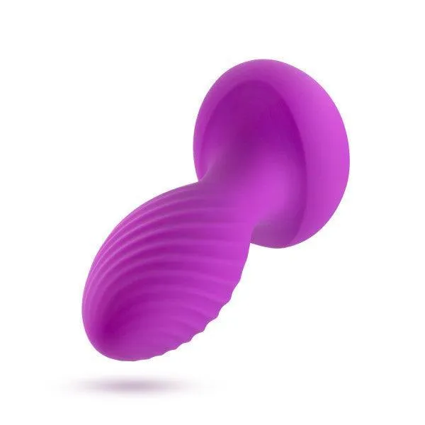 Charm Vibrating Textured Silicone Butt Plug in Amethyst