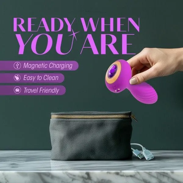 Charm Vibrating Textured Silicone Butt Plug in Amethyst