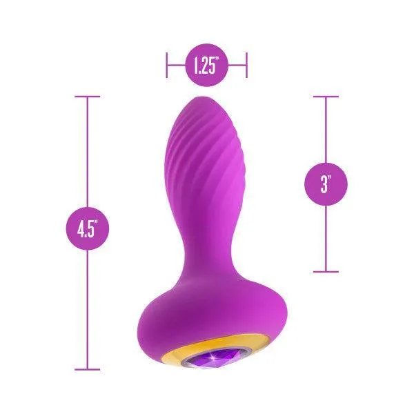 Charm Vibrating Textured Silicone Butt Plug in Amethyst