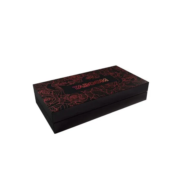 Căluș TABOOM Ball Gag Wild Roses pentru jocuri erotice BDSM. cu bilă din silicon și trandafir decorativ. culoare negru cu roșu
