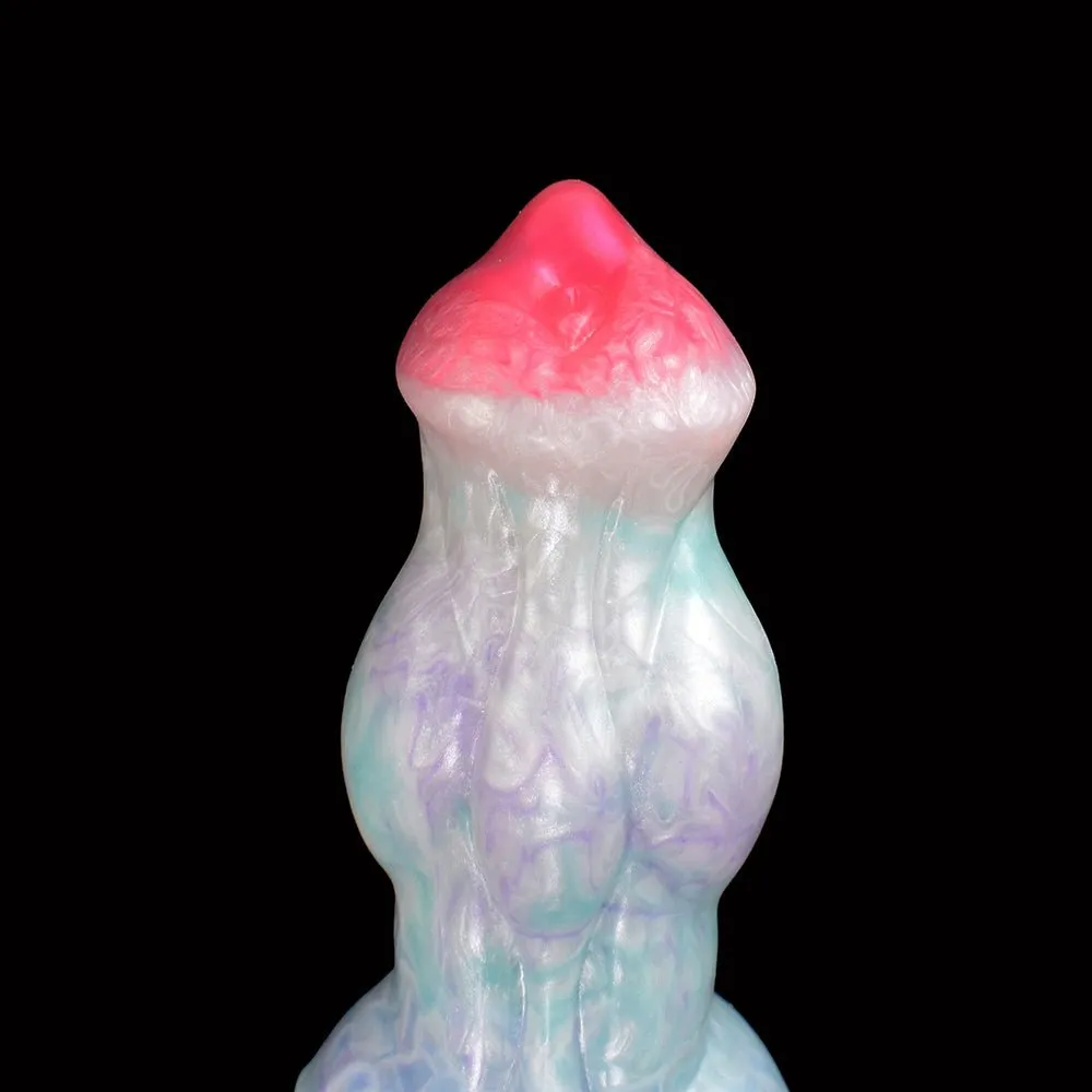 Cyan Thick Beast Penis Huge Knot Ice Dragon Series Dildo With Suction Cup