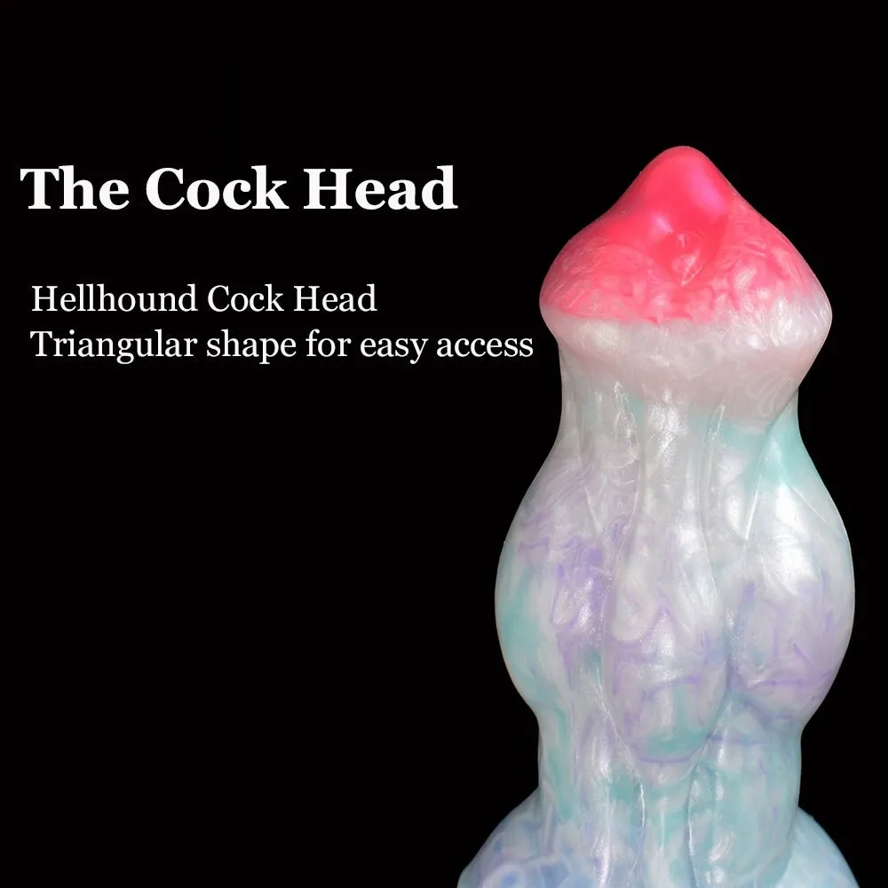 Cyan Thick Beast Penis Huge Knot Ice Dragon Series Dildo With Suction Cup
