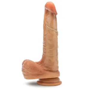 DaVinci Ultra Realistic 8 Inch Silicone Dildo with Sliding Foreskin - Caramel