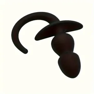 Double Bead Silicone Manual Dog Tail Anal Plug T-Shaped Anal Plug