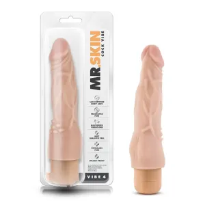 Dr. Skin Vibe 4 Realistic 8 in. Vibrating Dildo Beige