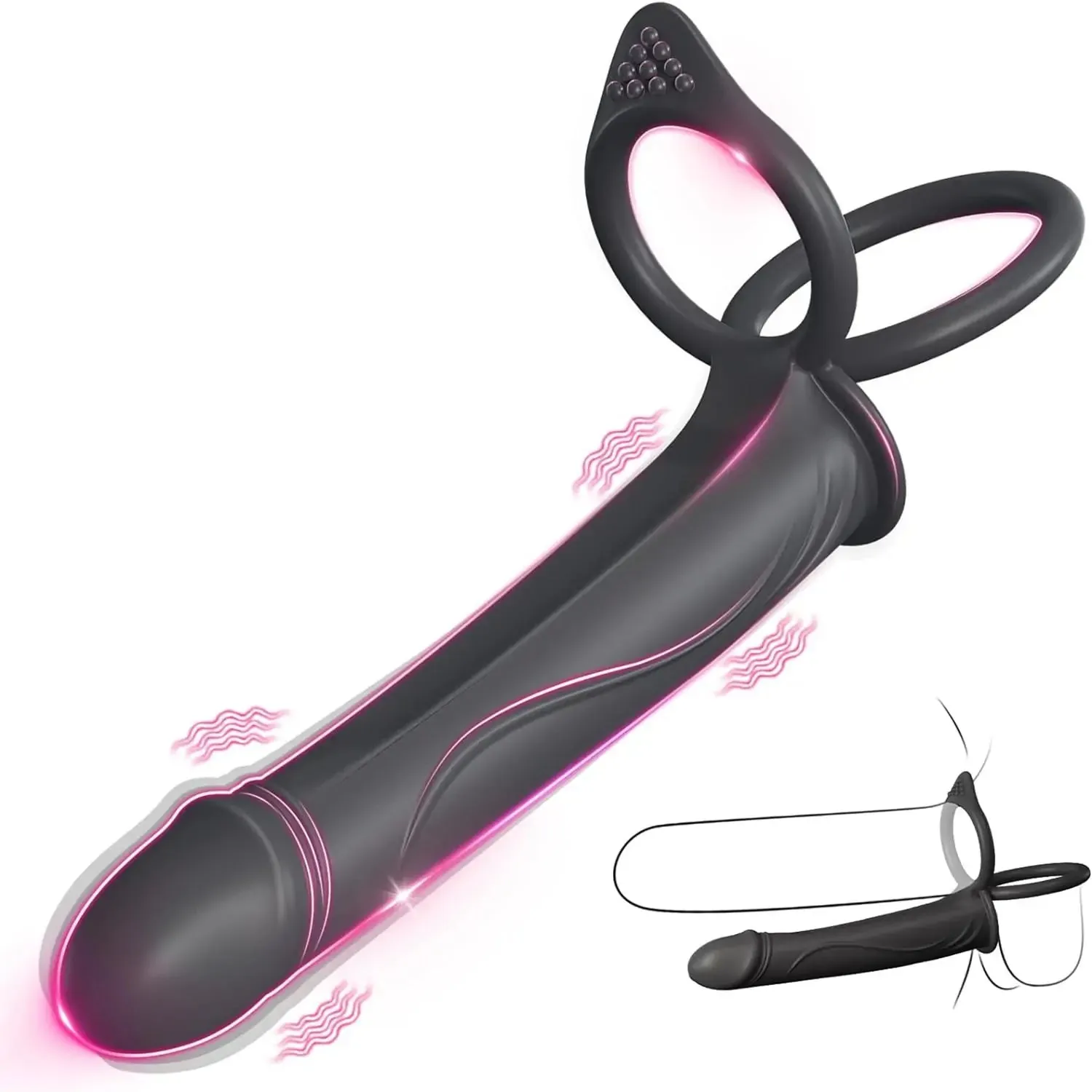 Euphoria - Strap On Anal Dildo with Vibrating Cock Ring