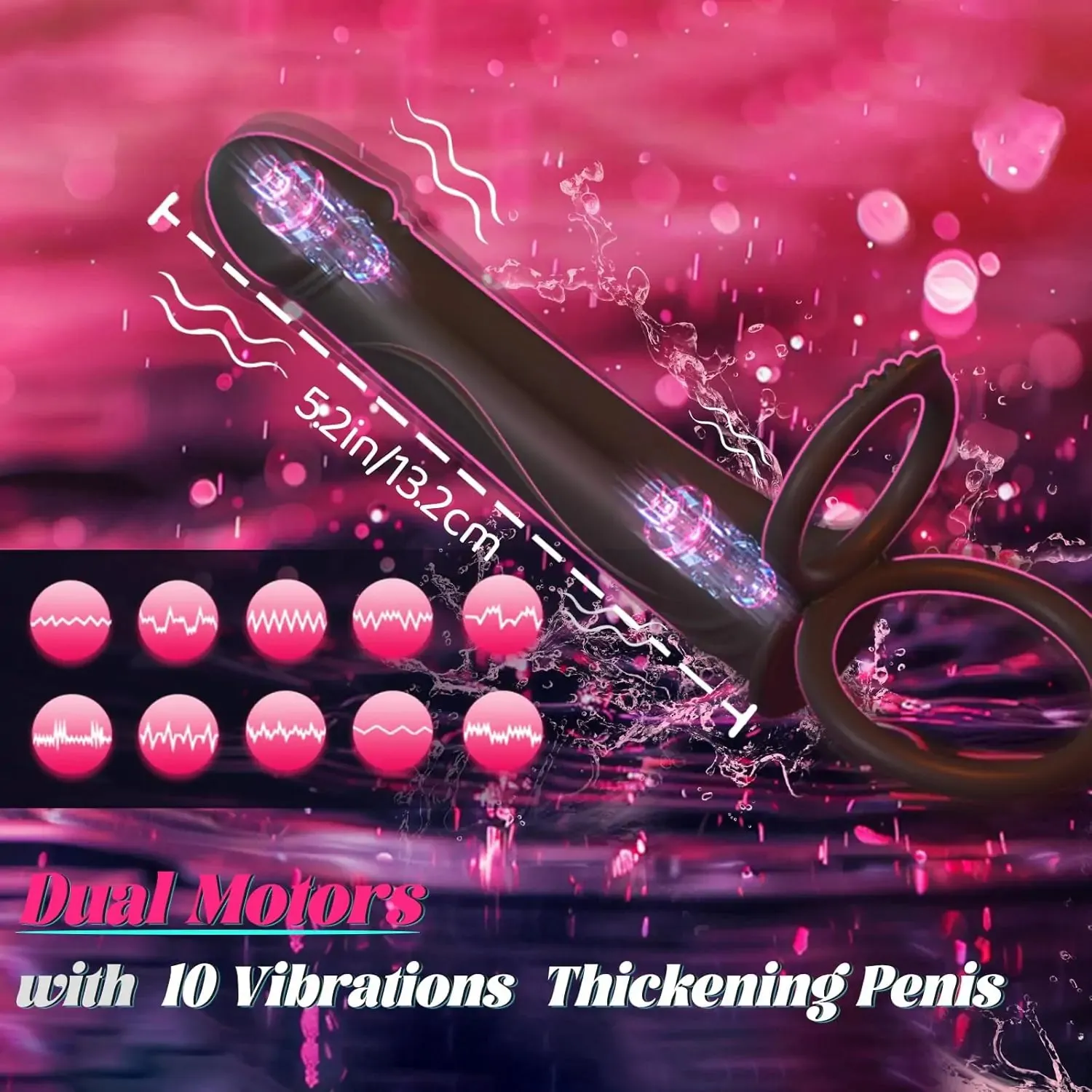 Euphoria - Strap On Anal Dildo with Vibrating Cock Ring
