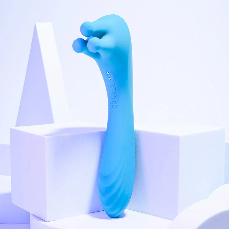 Evolved - Heads Or Tails Vibrating Dildo Clit Massager (Blue)