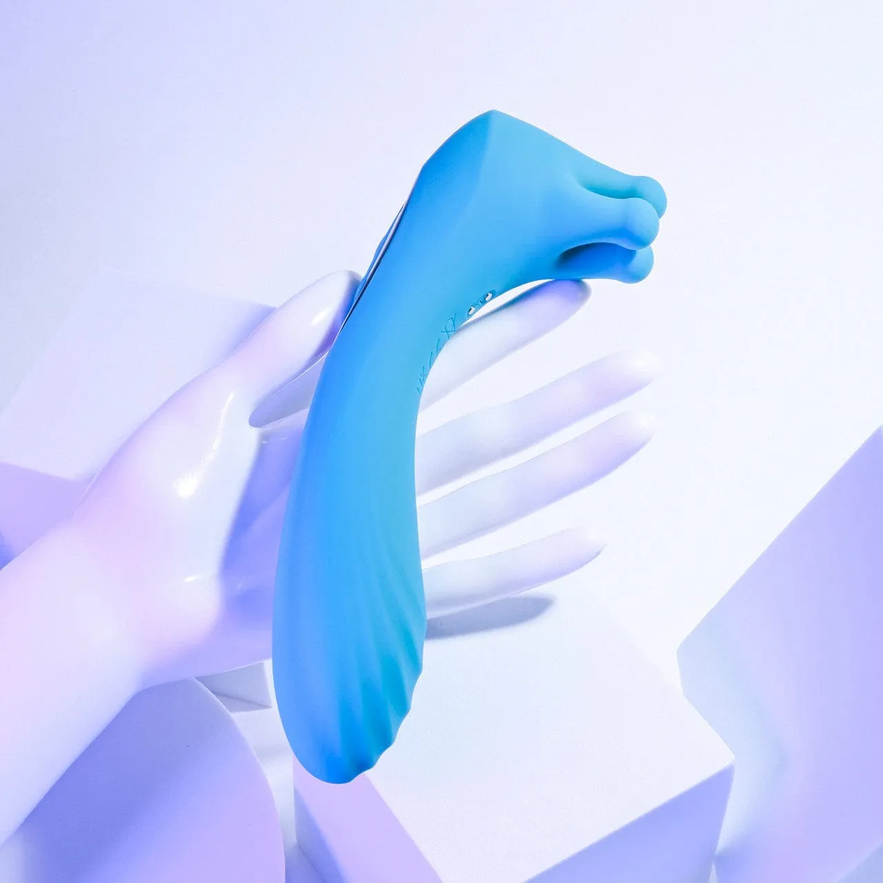 Evolved - Heads Or Tails Vibrating Dildo Clit Massager (Blue)