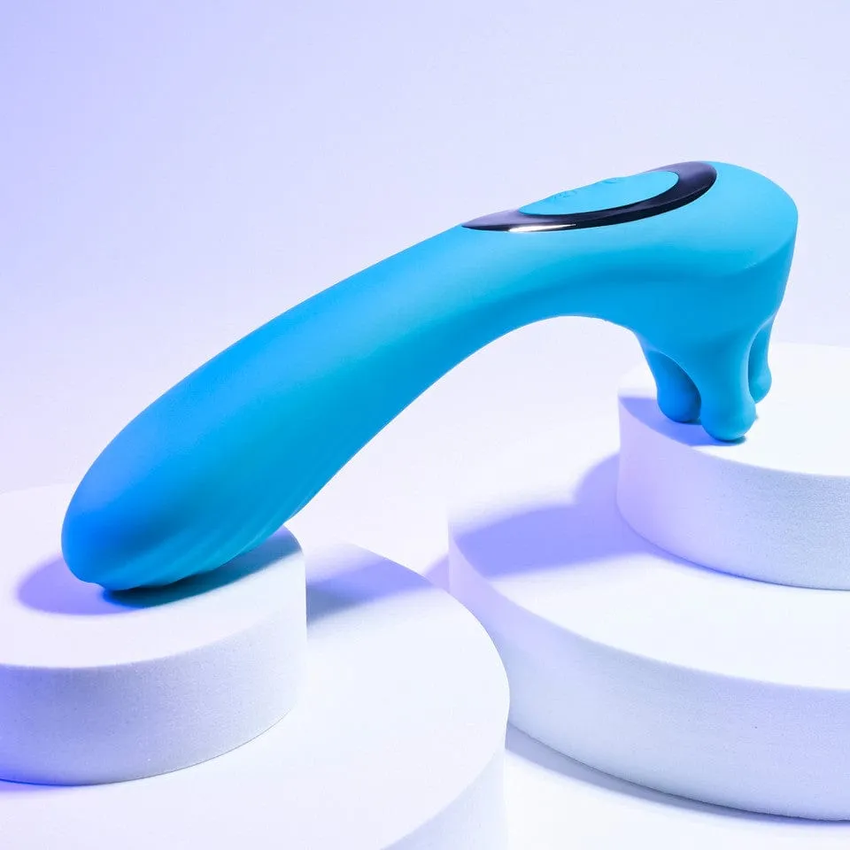 Evolved - Heads Or Tails Vibrating Dildo Clit Massager (Blue)
