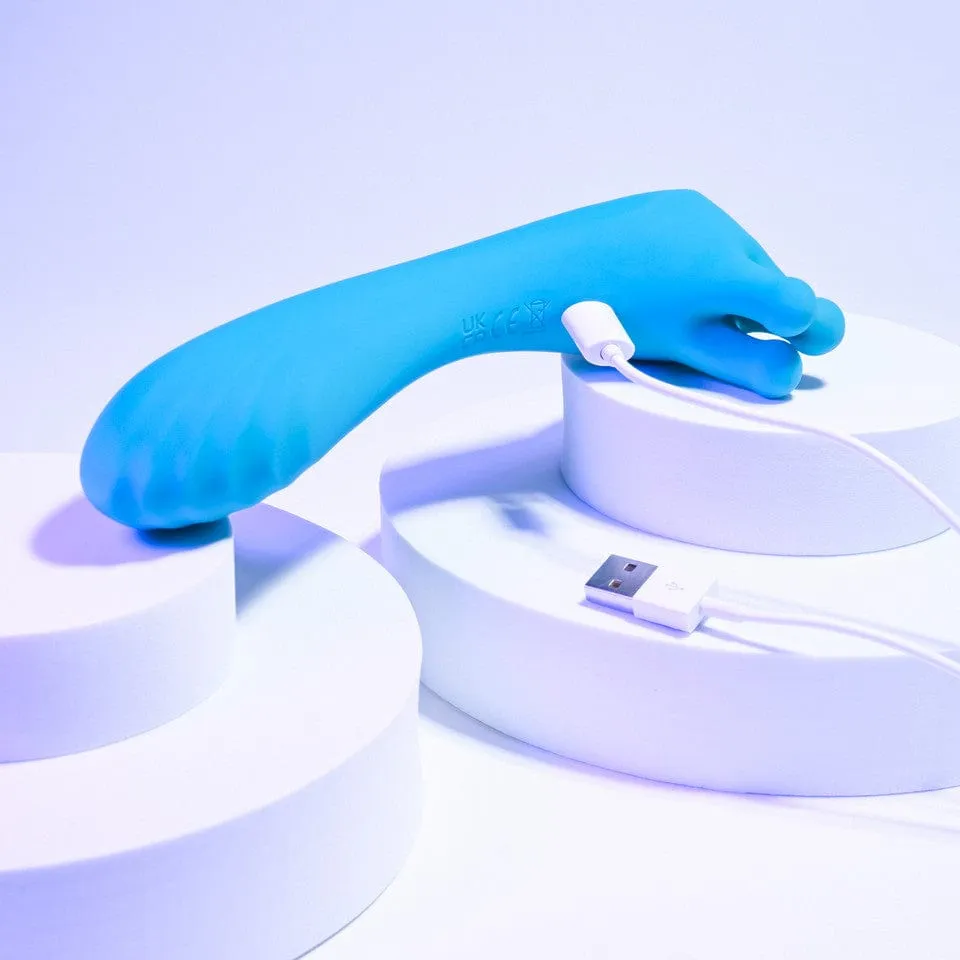Evolved - Heads Or Tails Vibrating Dildo Clit Massager (Blue)