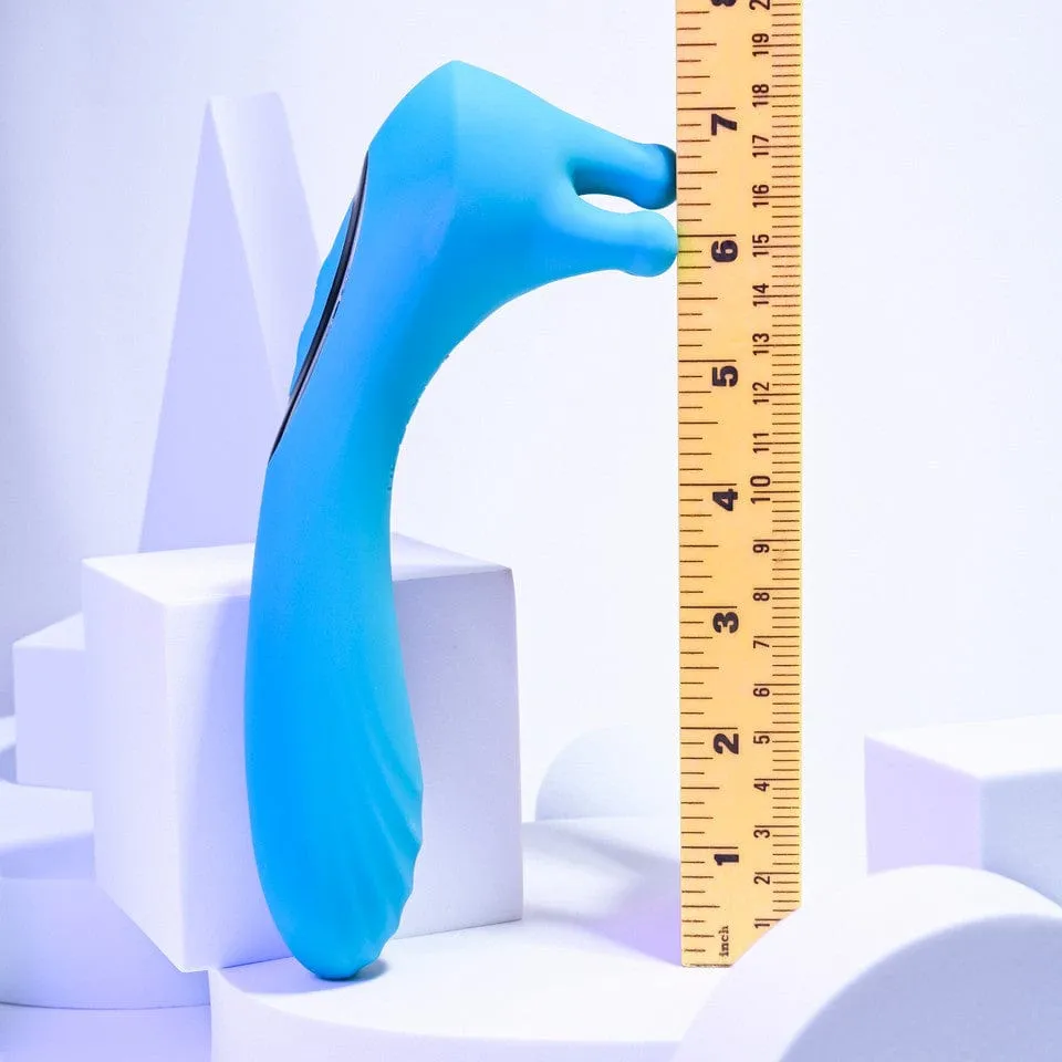 Evolved - Heads Or Tails Vibrating Dildo Clit Massager (Blue)