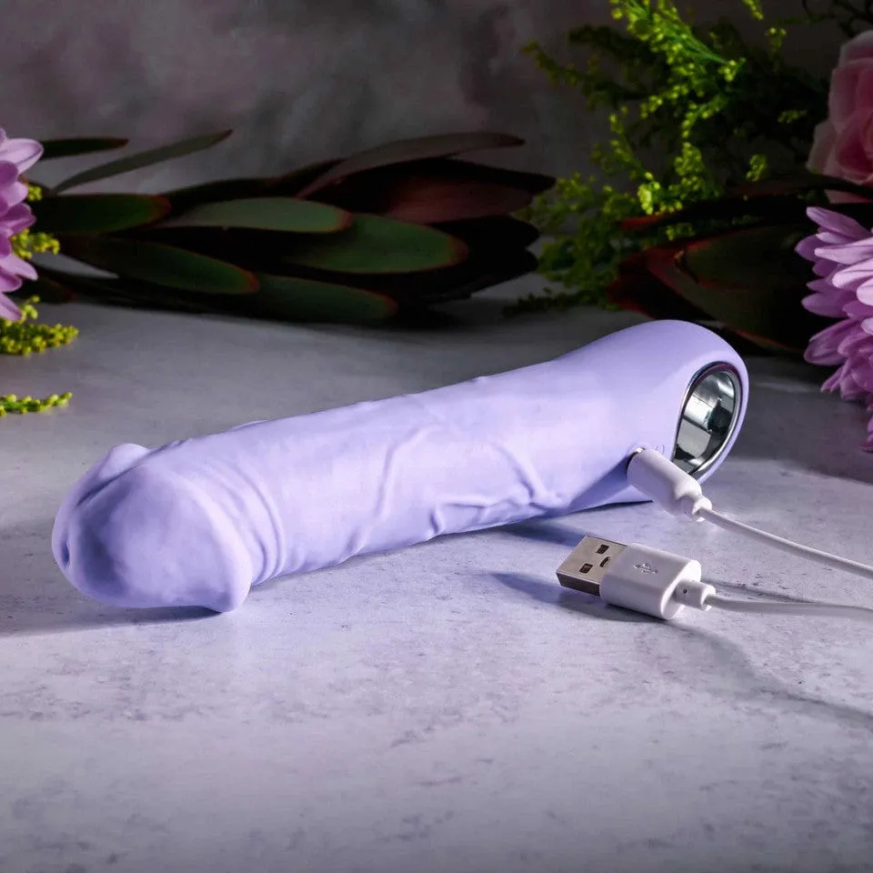 Evolved - Purple Fantasy Vibrating Realistic Dildo 7.25 (Purple)