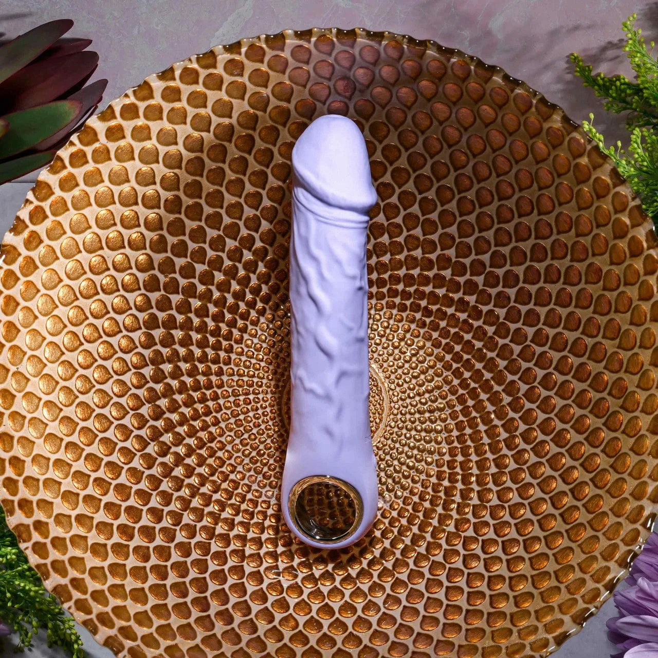 Evolved - Purple Fantasy Vibrating Realistic Dildo 7.25 (Purple)