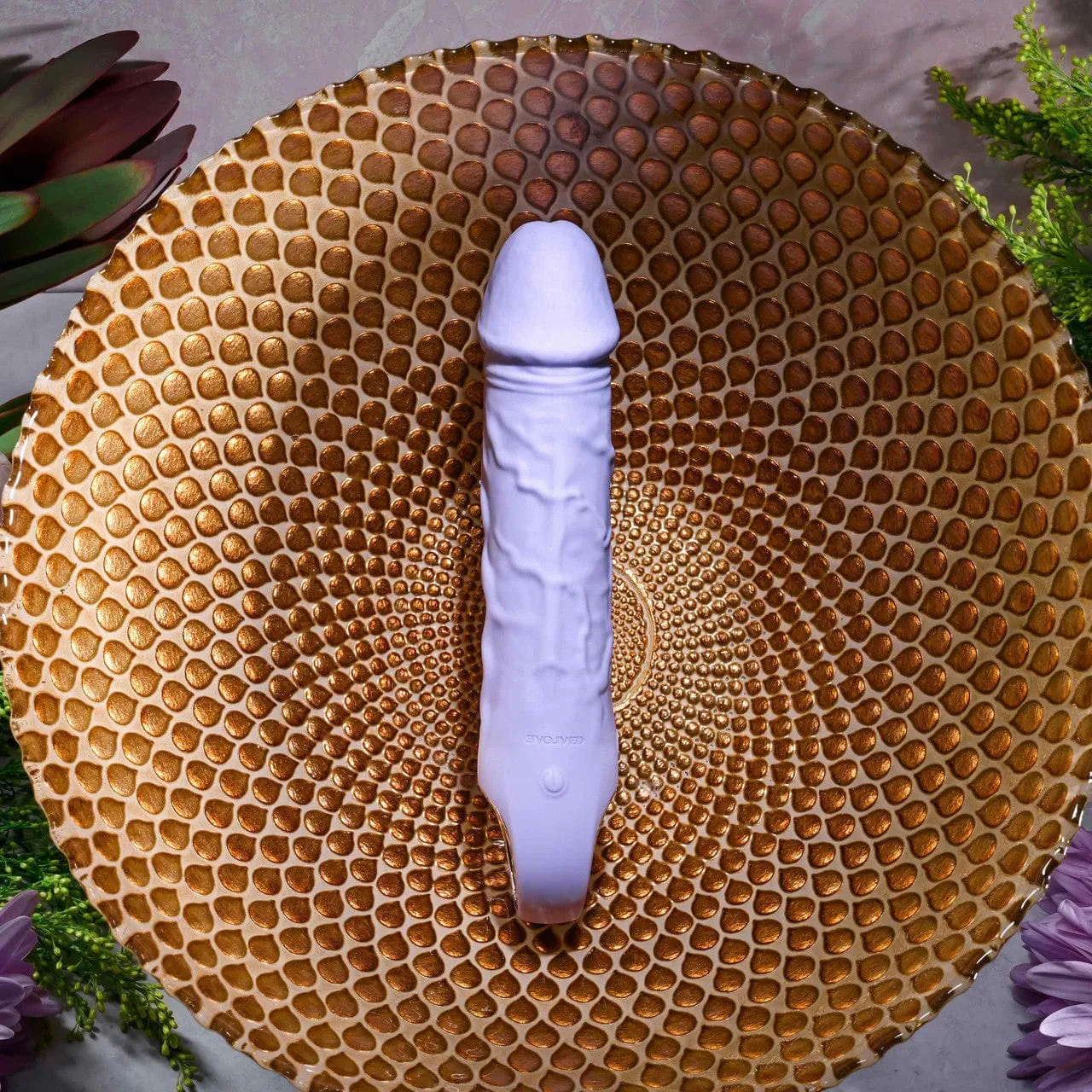 Evolved - Purple Fantasy Vibrating Realistic Dildo 7.25 (Purple)