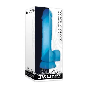 Evolved - Touch and Glow Glow in The Dark Silicone Dildo 8 (Blue)