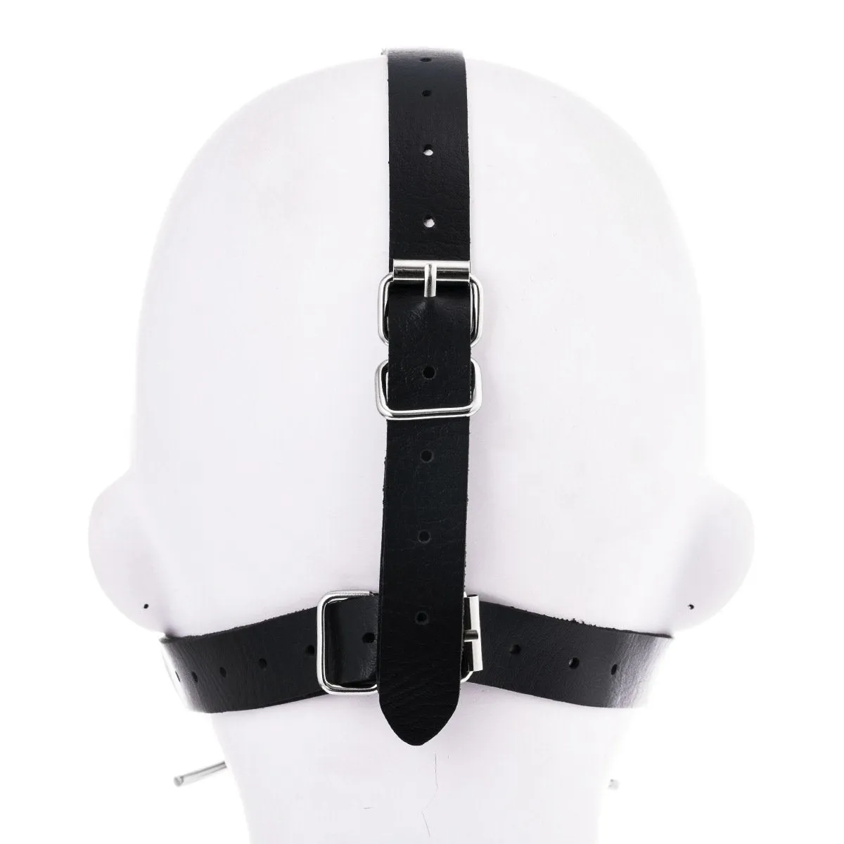 Faux Leather Harness-shaped Metal Flail Hanging Nose Hook Mouth Gag
