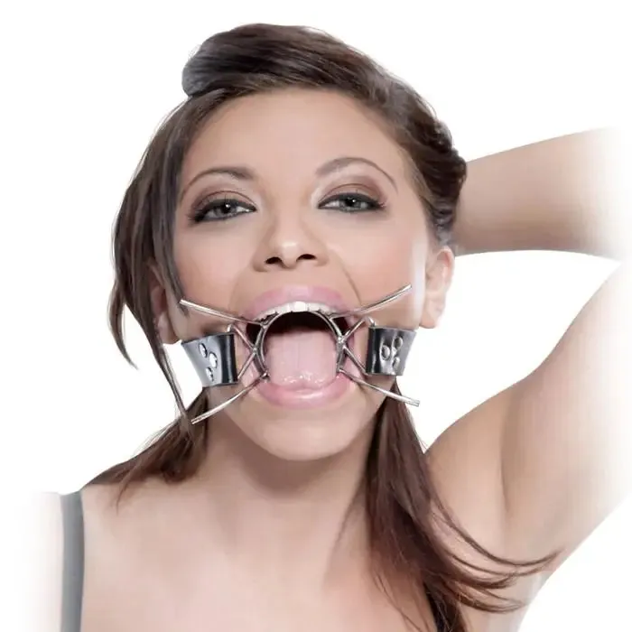 Fetish Fantasy Series Stainless Steel Extreme Spider Gag with Buckles