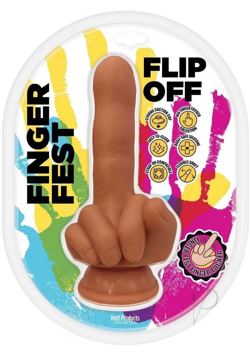 Finger Fest Flip Off Dildo Caramel