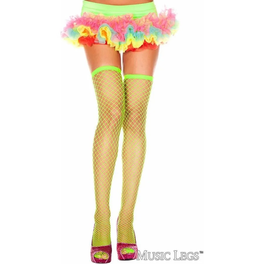 Fishnet Thigh Hi with Opaque Top by Music Legs