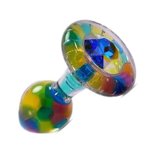 Funfetti Butt Plug with Crystal Base. Aurora Borealis