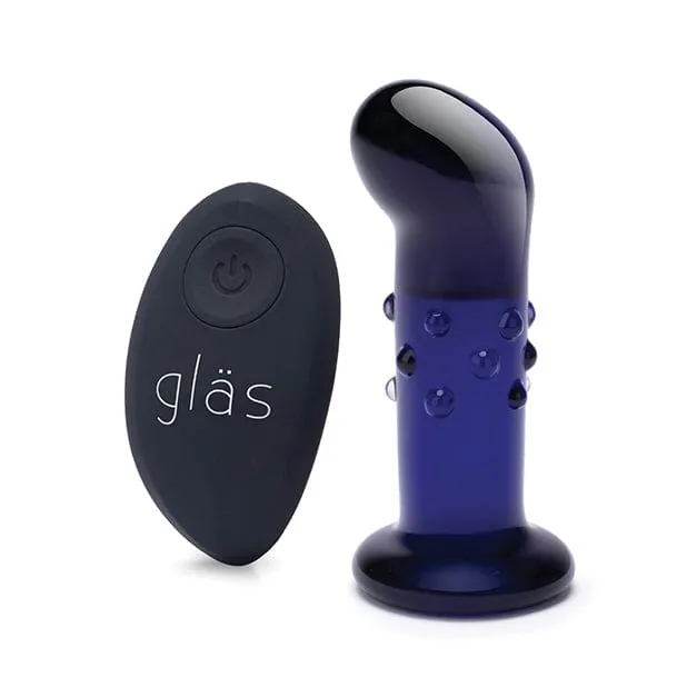 Glas - Remote Control Rechargeable Vibrating Glass Dotted G Spot P Spot Plug 4 (Blue)