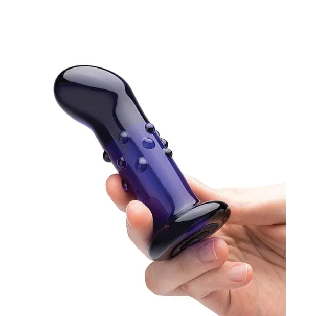 Glas - Remote Control Rechargeable Vibrating Glass Dotted G Spot P Spot Plug 4 (Blue)