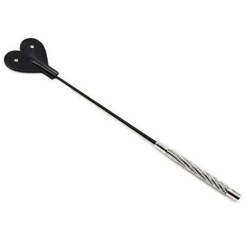 Heart Shaped Bdsm Crop with jeweled handle 48 cm