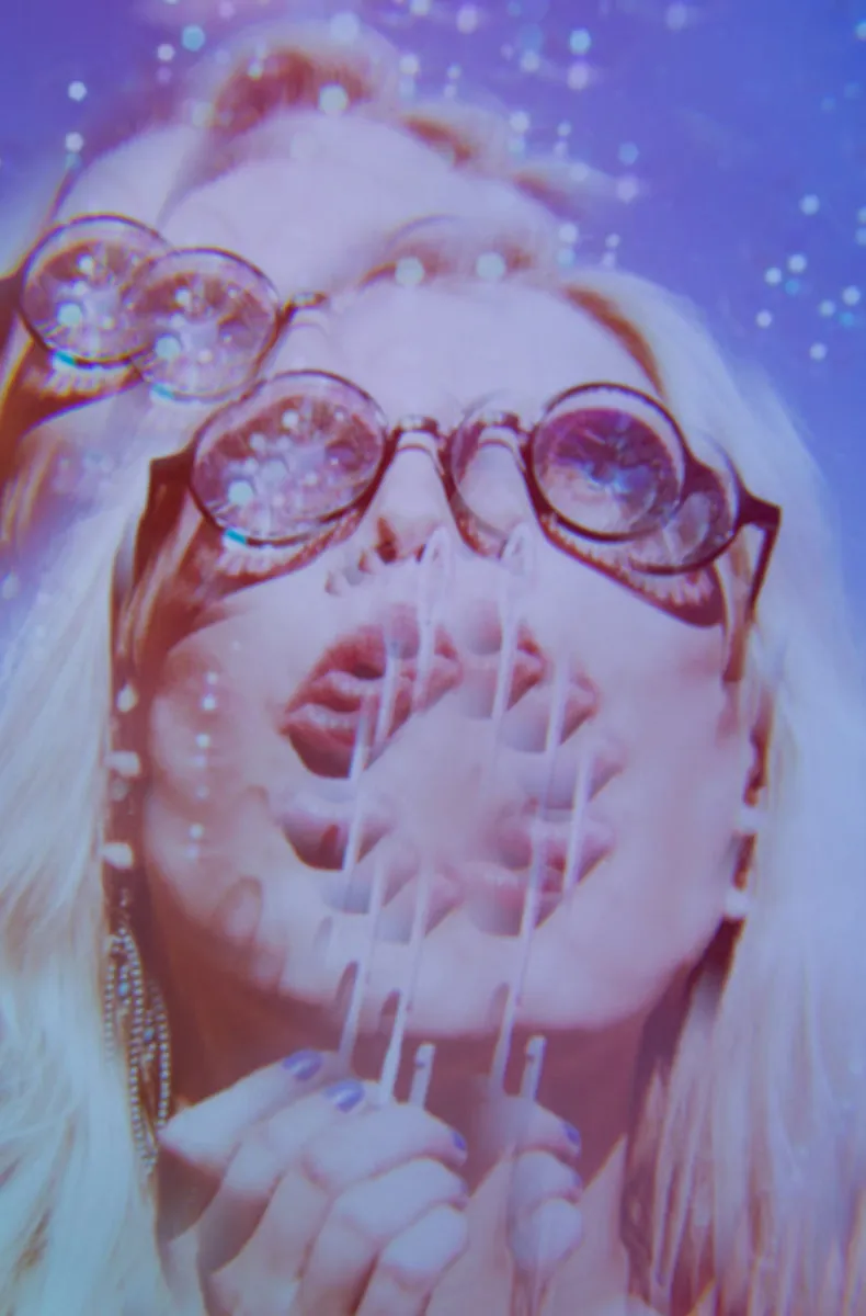 Heart Shaped Kaleidoscope Glasses in White
